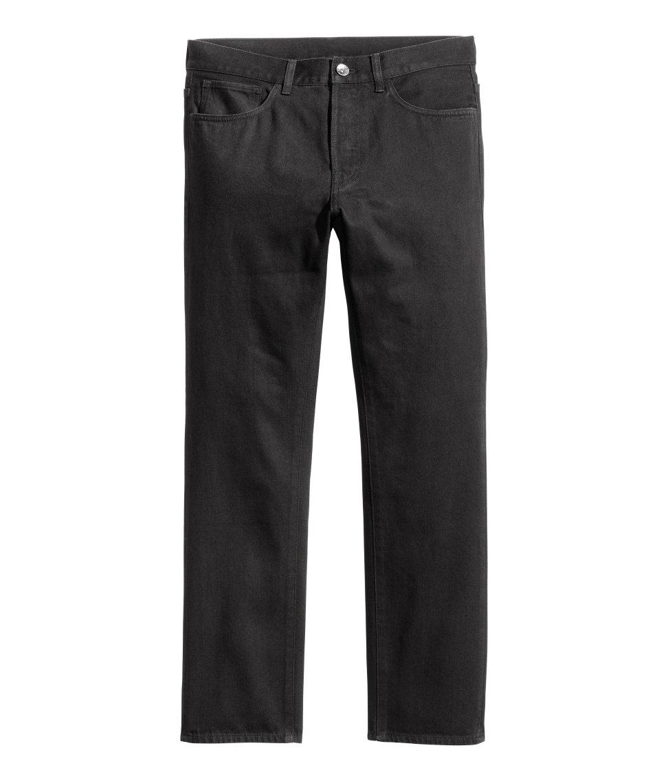 H&m Straight Regular Jeans in Black for Men Lyst